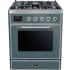 Ilve Majestic II Collection UM30DNE3BGC - 30 Inch Freestanding Dual Fuel Range in Front View