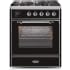 Ilve Majestic II Collection UM30DNE3BKC - 30 Inch Glossy Black Natural Gas Freestanding Range