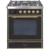 Ilve Majestic II Collection UM30DNE3BKGLP - 30 Inch Freestanding Dual Fuel Range in Front View
