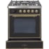 Ilve Majestic II Collection UM30DNE3BKGLP - 30 Inch Freestanding Dual Fuel Range in Front View
