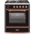 Ilve Majestic II Collection UM30DNE3BKPLP - 30 Inch Freestanding Dual Fuel Range in Front View