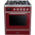 Ilve Majestic II Collection UM30DNE3BUCLP - 30 Inch Freestanding Dual Fuel Range in Front View