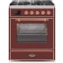 Ilve Majestic II Collection UM30DNE3BUPLP - 30 Inch Freestanding Dual Fuel Range in Front View