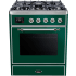 Ilve Majestic II Collection UM30DNE3EGCLP - 30 Inch Freestanding Dual Fuel Range in Front View
