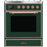 Ilve Majestic II Collection UM30DNE3EGPLP - 30 Inch Freestanding Dual Fuel Range in Front View
