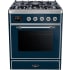 Ilve Majestic II Collection UM30DNE3MBCLP - 30 Inch Freestanding Dual Fuel Range in Front View