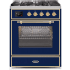 Ilve Majestic II Collection UM30DNE3MBG - 30 Inch Midnight Blue Natural Gas Freestanding Range