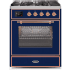 Ilve Majestic II Collection UM30DNE3MBP - 30 Inch Midnight Blue Natural Gas Freestanding Range