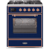 Ilve Majestic II Collection UM30DNE3MBPLP - 30 Inch Freestanding Dual Fuel Range in Front View