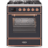 Ilve Majestic II Collection UM30DNE3MGPLP - 30 Inch Freestanding Dual Fuel Range in Front View