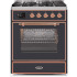 Ilve Majestic II Collection UM30DNE3MGP - 30 Inch Matte Graphite Natural Gas Freestanding Range