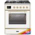 Ilve Majestic II Collection UM30DNE3RAGLP - 30 Inch Freestanding Dual Fuel Range in Front View