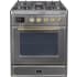Ilve Majestic II Collection UM30DNE3SSGLP - 30 Inch Freestanding Dual Fuel Range in Front View