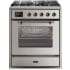 Ilve Majestic II Collection UM30DNE3SSBLP - 30 Inch Freestanding Dual Fuel Range in Front View