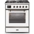 Ilve Majestic II Collection UM30DNE3WHBLP - 30 Inch Freestanding Dual Fuel Range in Front View