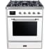 Ilve Majestic II Collection UM30DNE3WHCLP - 30 Inch Freestanding Dual Fuel Range in Front View