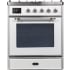 Ilve Majestic II Collection UM30DNE3WHCLP - 30 Inch Freestanding Dual Fuel Range in Front View