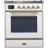 Ilve Majestic II Collection UM30DNE3WHGLP - 30 Inch Freestanding Dual Fuel Range in Front View