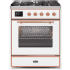 Ilve Majestic II Collection UM30DNE3WHPLP - 30 Inch Freestanding Dual Fuel Range in Front View