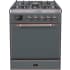 Ilve Majestic II Collection UM30DQNE3BGB - 30 Inch Freestanding Dual Fuel Range in Front View