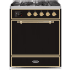 Ilve Majestic II Collection UM30DQNE3BKGLP - 30 Inch Freestanding Dual Fuel Range in Front View