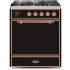 Ilve Majestic II Collection UM30DQNE3BKPLP - 30 Inch Freestanding Dual Fuel Range in Front View