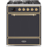 Ilve Majestic II Collection UM30DQNE3MGGLP - 30 Inch Freestanding Dual Fuel Range in Front View