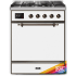 Ilve Majestic II Collection UM30DQNE3RAB - 30 Inch Freestanding Dual Fuel Range in Front View