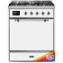 Ilve Majestic II Collection UM30DQNE3RACLP - 30 Inch Freestanding Dual Fuel Range in Front View