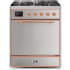 Ilve Majestic II Collection UM30DQNE3SSP - 30 Inch Freestanding Dual Fuel Range in Front View