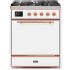 Ilve Majestic II Collection UM30DQNE3WHPLP - 30 Inch Freestanding Dual Fuel Range in Front View