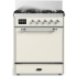 Ilve Majestic III Collection UM30QNR3AWCLP - 30 inch Dual Fuel Range with 5 Black Brass Burners