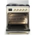 Ilve Majestic III Collection UM30QNR3AWGLP - 30 inch Dual Fuel Range with 5 Black Brass Burners
