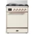 Ilve Majestic III Collection UM30QNR3AWPLP - 30 inch Dual Fuel Range with 5 Black Brass Burners