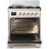 Ilve Majestic III Collection UM30QNR3AWPLP - 30 inch Dual Fuel Range with 5 Black Brass Burners