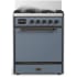 Ilve Majestic III Collection UM30QNR3BGBLP - 30 inch Dual Fuel Range with 5 Black Brass Burners