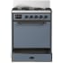 Ilve Majestic III Collection UM30QNR3BGBLP - 30 inch Dual Fuel Range with 5 Black Brass Burners