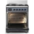 Ilve Majestic III Collection UM30QNR3BGBLP - 30 inch Dual Fuel Range with 5 Black Brass Burners