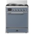 Ilve Majestic III Collection UM30QNR3BGCLP - 30 inch Dual Fuel Range with 5 Black Brass Burners