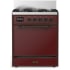 Ilve Majestic III Collection UM30QNR3BUBLP - 30 inch Dual Fuel Range with 5 Black Brass Burners
