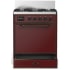 Ilve Majestic III Collection UM30QNR3BUBLP - 30 inch Dual Fuel Range with 5 Black Brass Burners