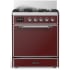 Ilve Majestic III Collection UM30QNR3BUCLP - 30 inch Dual Fuel Range with 5 Black Brass Burners
