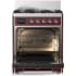 Ilve Majestic III Collection UM30QNR3BUCLP - 30 inch Dual Fuel Range with 5 Black Brass Burners