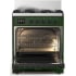 Ilve Majestic III Collection UM30QNR3EGBLP - 30 inch Dual Fuel Range with 5 Black Brass Burners