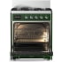 Ilve Majestic III Collection UM30QNR3EGCLP - 30 inch Dual Fuel Range with 5 Black Brass Burners
