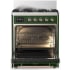 Ilve Majestic III Collection UM30QNR3EGPLP - 30 inch Dual Fuel Range with 5 Black Brass Burners