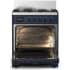 Ilve Majestic III Collection UM30QNR3MBBLP - 30 inch Dual Fuel Range with 5 Black Brass Burners