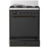 Ilve Majestic III Collection UM30QNR3MGBLP - 30 inch Dual Fuel Range with 5 Black Brass Burners