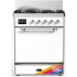 Ilve Majestic III Collection UM30QNR3RACLP - 30 inch Dual Fuel Range with 5 Black Brass Burners