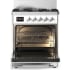 Ilve Majestic III Collection UM30QNR3RACLP - 30 inch Dual Fuel Range with 5 Black Brass Burners